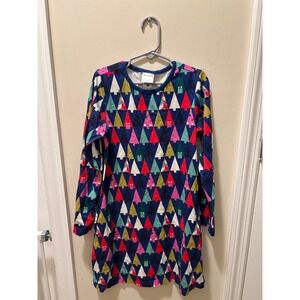 Hanna Andersson Girls Sz 8 (130 cm) Christmas Holiday Tree Multicolor Dress